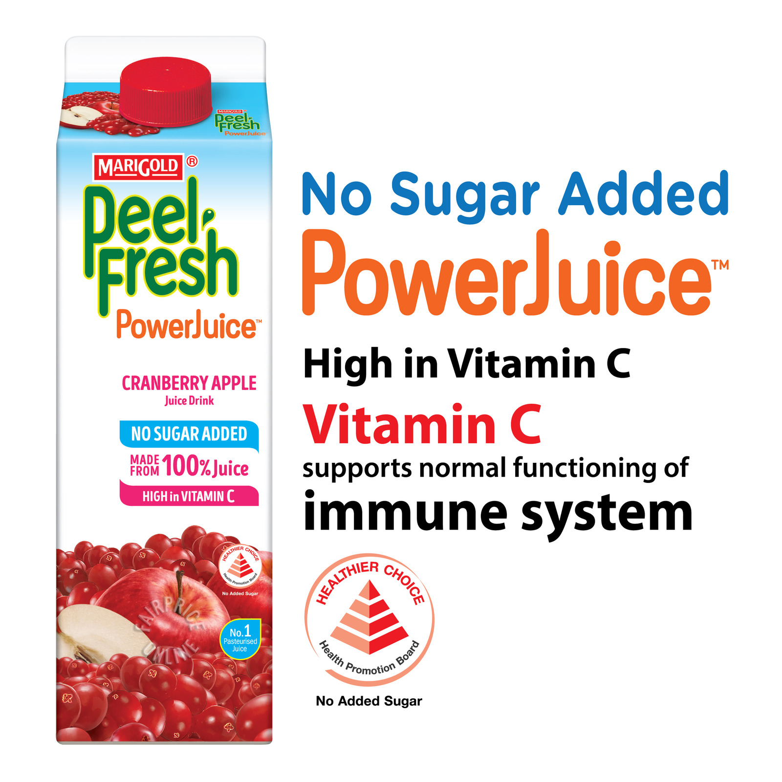 Marigold Peel Fresh Juice - Cranberry Apple (No Sugar)