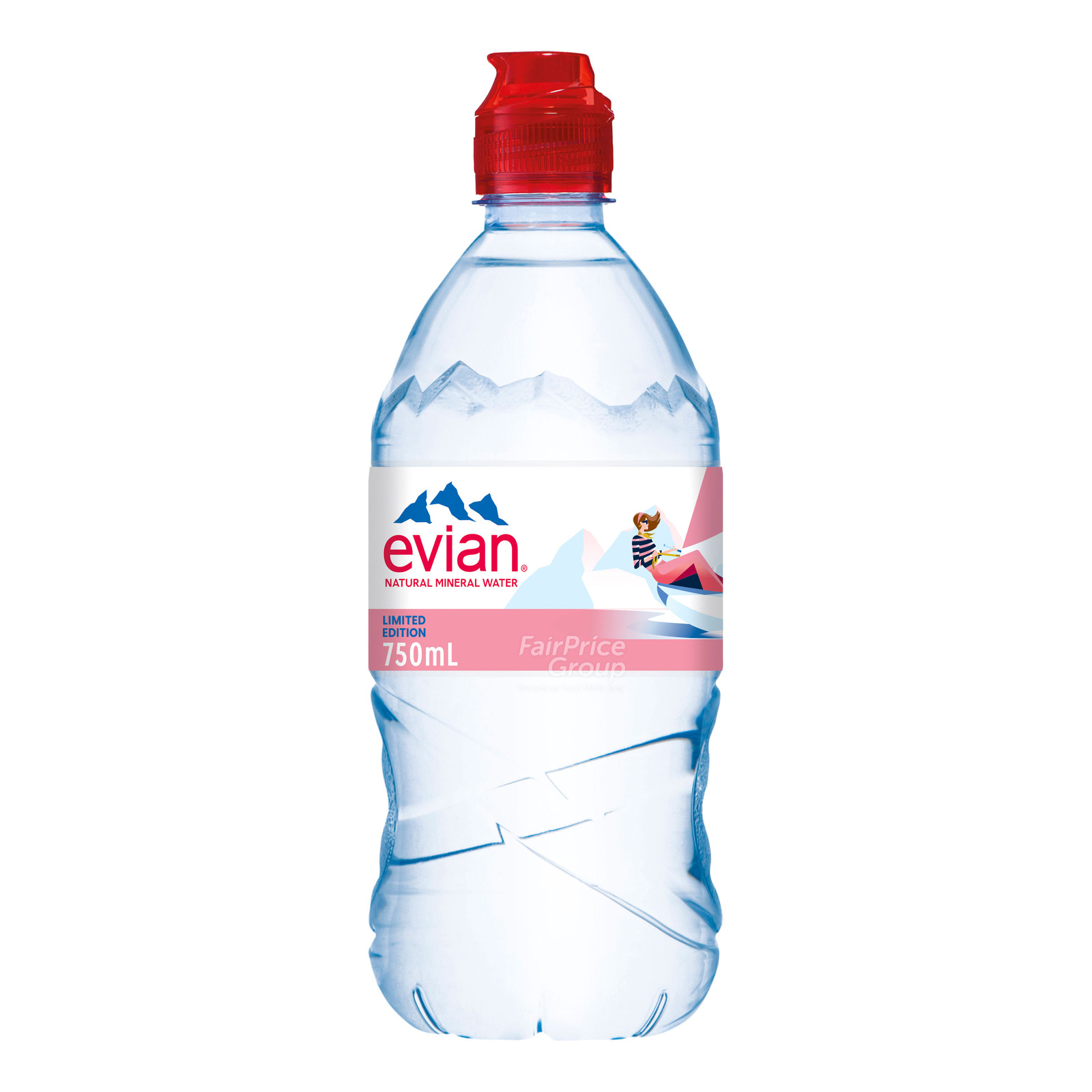 Evian Natural Mineral Bottle Water Sports Cap NTUC FairPrice