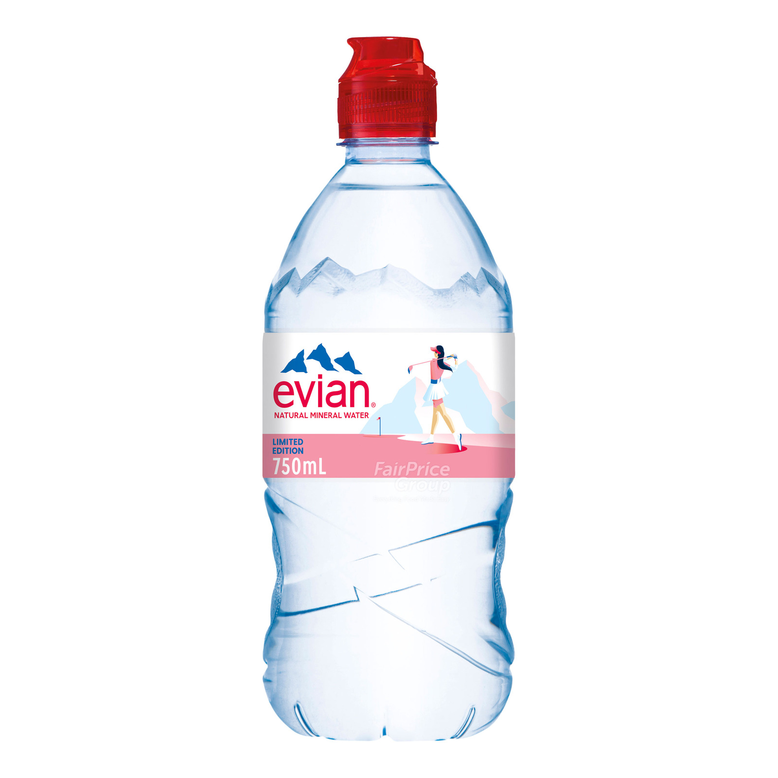 Evian Natural Mineral Bottle Water Sports Cap NTUC FairPrice