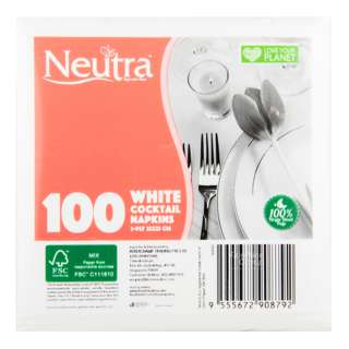 Neutra White Napkins - Cocktail (23 x 23cm) Neutra White Napkins - Cocktail (23 x 23cm)