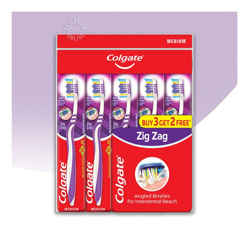 Colgate ZigZag Toothbrush Medium NTUC FairPrice