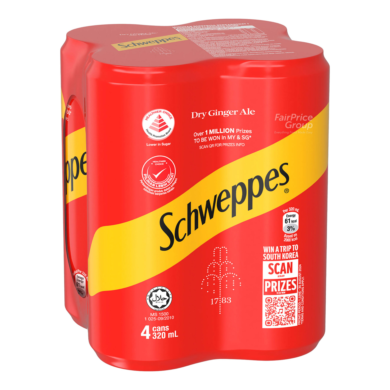Schweppes Carbonated Can Drink - Dry Ginger Ale