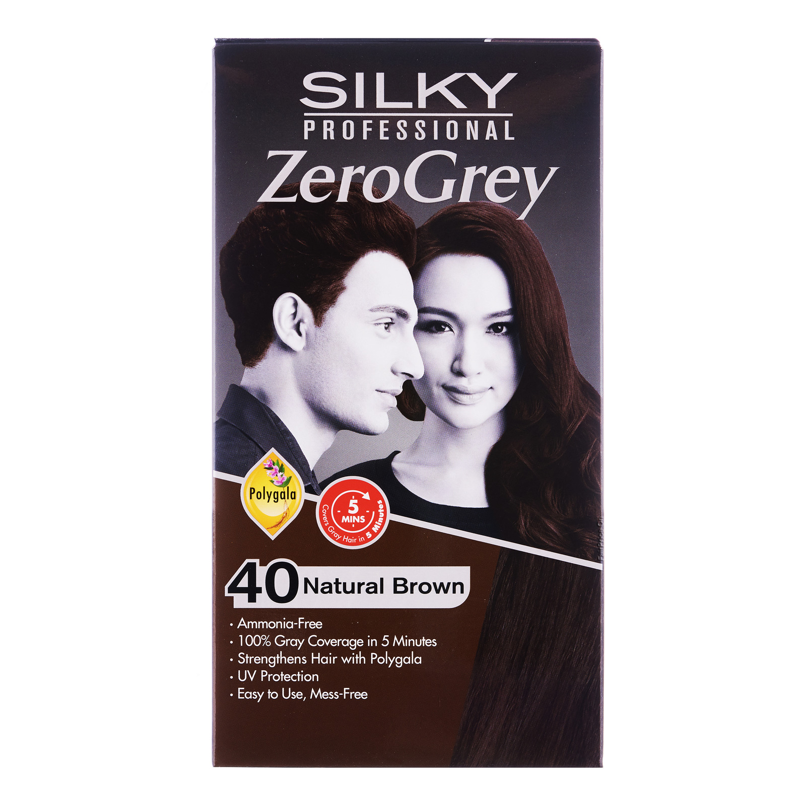 Silky Professional ZeroGrey Hair Colour 40 Natural Brown NTUC FairPrice