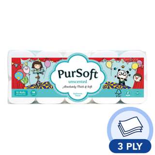 PurSoft Bathroom Tissue Roll - Unscented (3 ply)