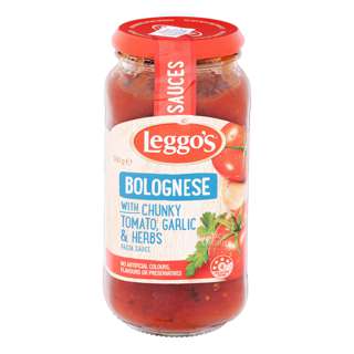 Leggo’s Pasta Sauce - Bolognese (Chunky Tomato, Garlic & Herbs) Leggo’s Pasta Sauce - Bolognese (Chunky Tomato, Garlic & Herbs)