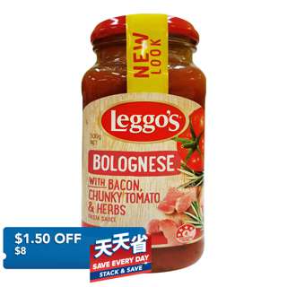 Leggo’s Pasta Sauce - Bolognese (Bacon- Chunky Tomato & Herbs)