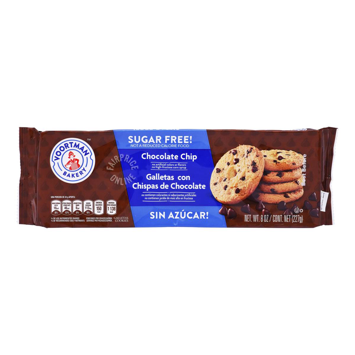 Voortman Sugar Free Cookies Chocolate Chip NTUC FairPrice