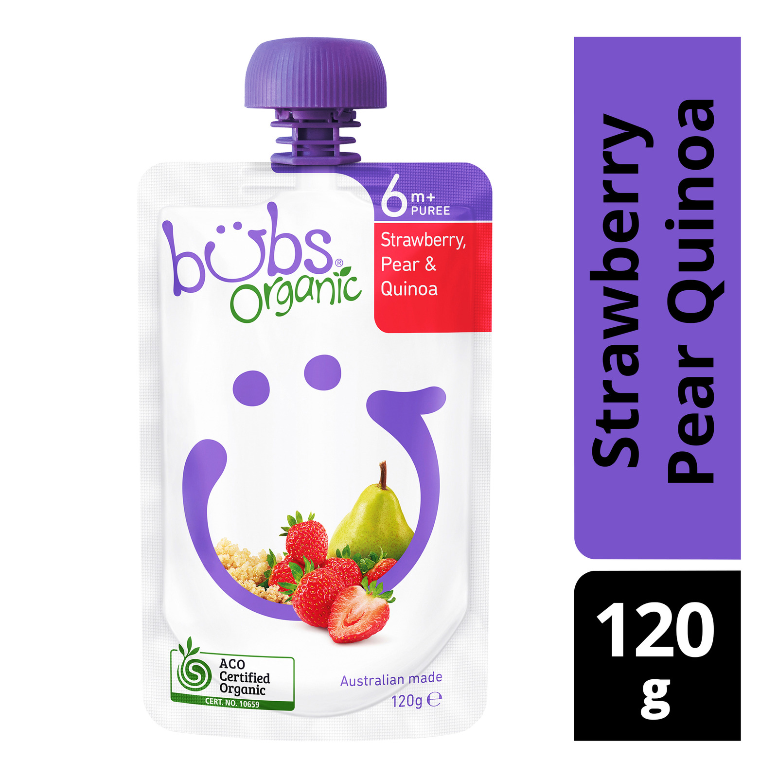 Organic Bubs Baby Food - Strawberry & Pear with Quinoa