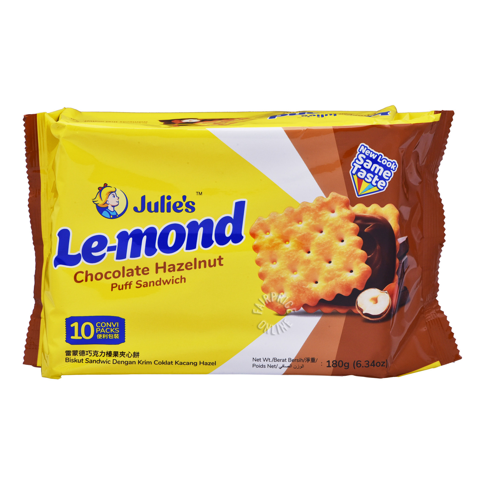 Julie's LeMond Sandwich Biscuits Chocolate Hazelnut NTUC FairPrice