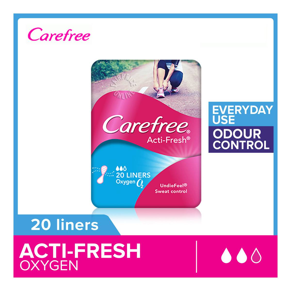 Carefree ActiFresh Panty Liners Oxygen NTUC FairPrice