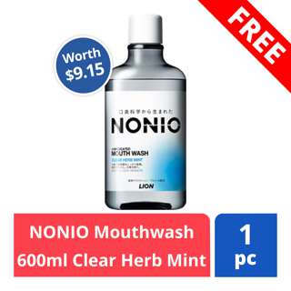 FREE NONIO Mouthwash 600ml Clear Herb Mint (worth $9.15)