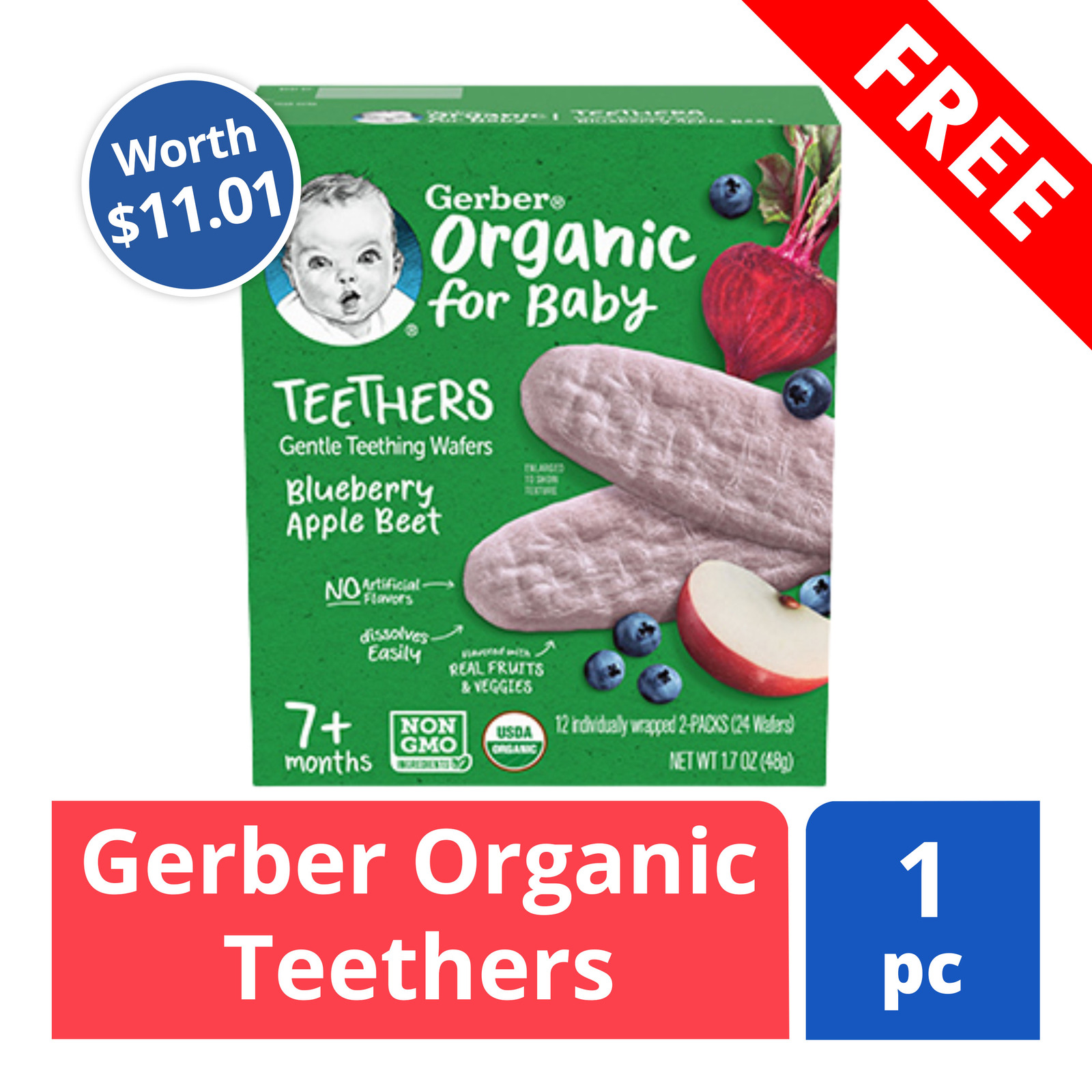 FREE Gerber Organic Teethers (worth 11.01) NTUC FairPrice