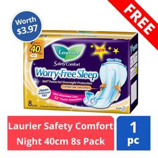 FREE Laurier Safety Comfort Night 40cm 8s pack (worth $3.97) FREE Laurier Safety Comfort Night 40cm 8s pack (worth $3.97)