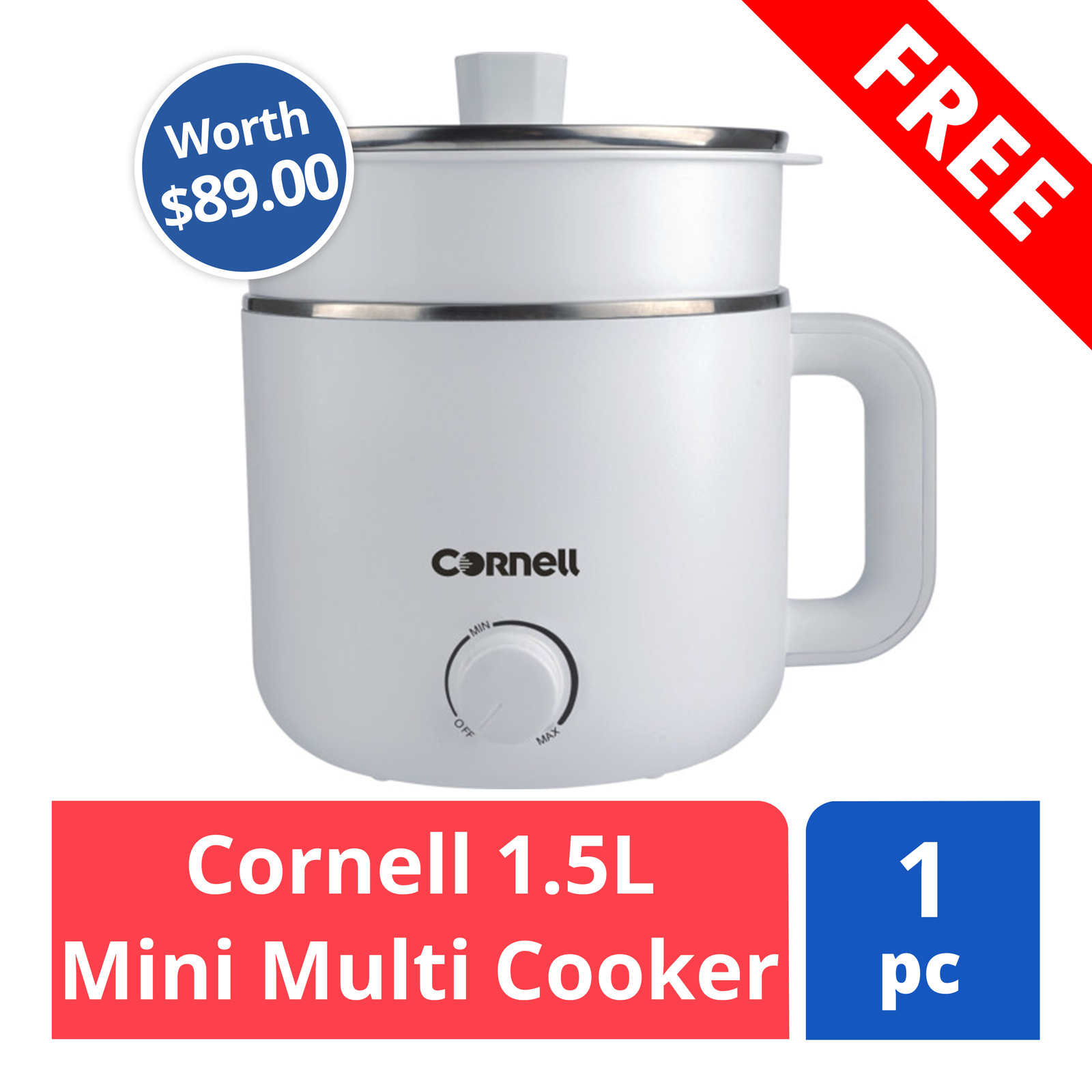 FREE Cornell 1.5L Mini Multi Cooker (worth $89) | NTUC FairPrice