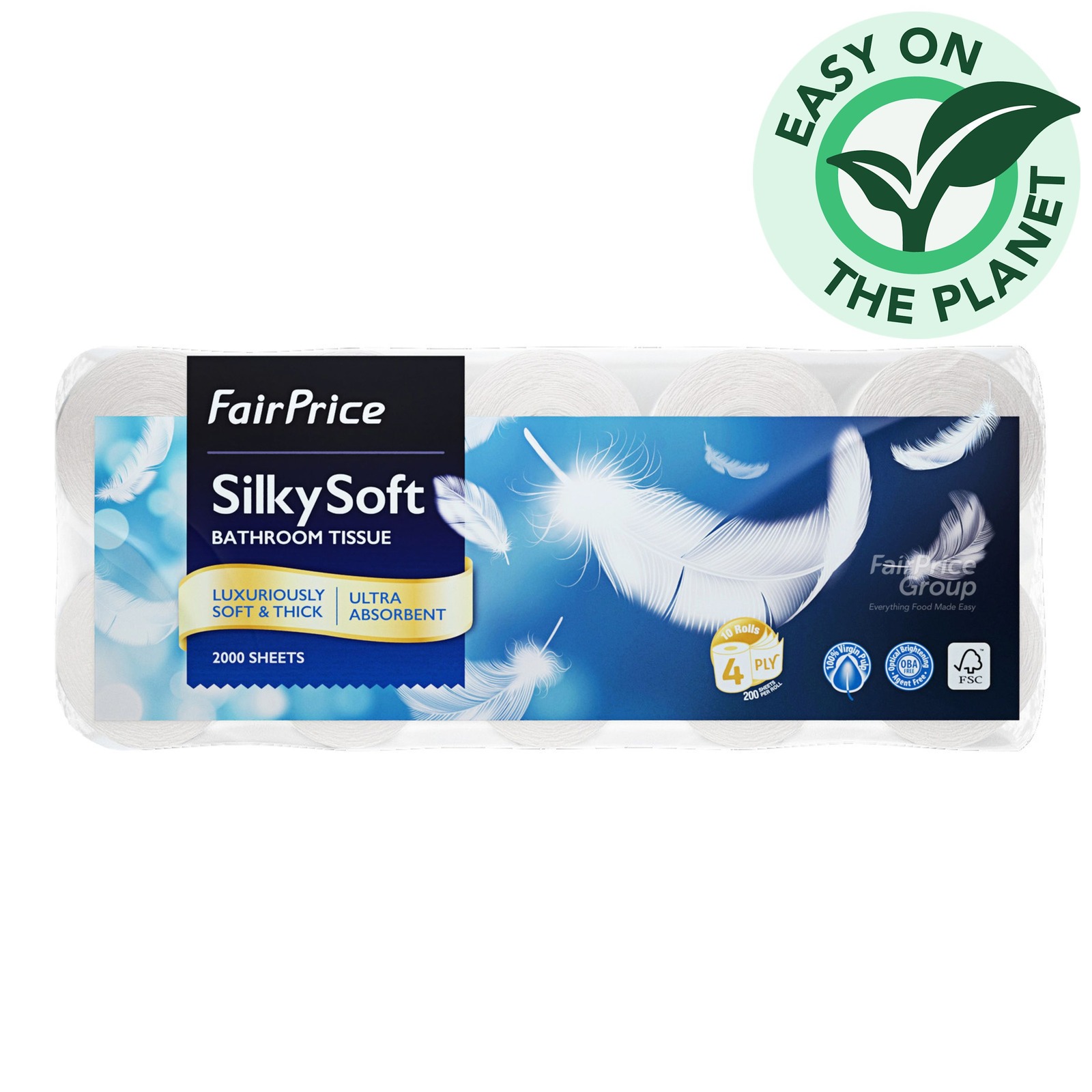 FairPrice Gold Silky Soft Bathroom Tissue Rolls (4ply)