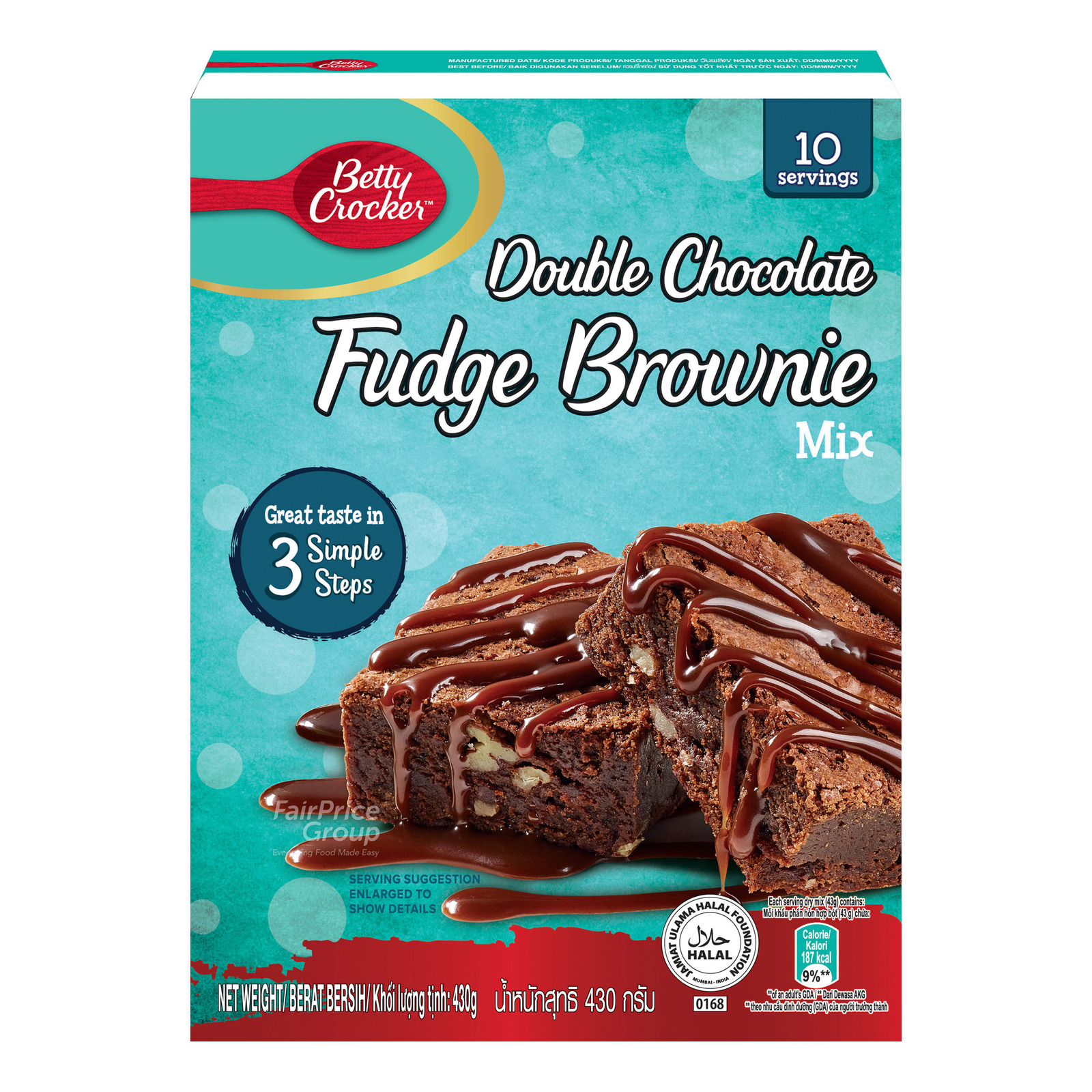 Betty Crocker Fudge Brownie Mix Double Chocolate NTUC FairPrice