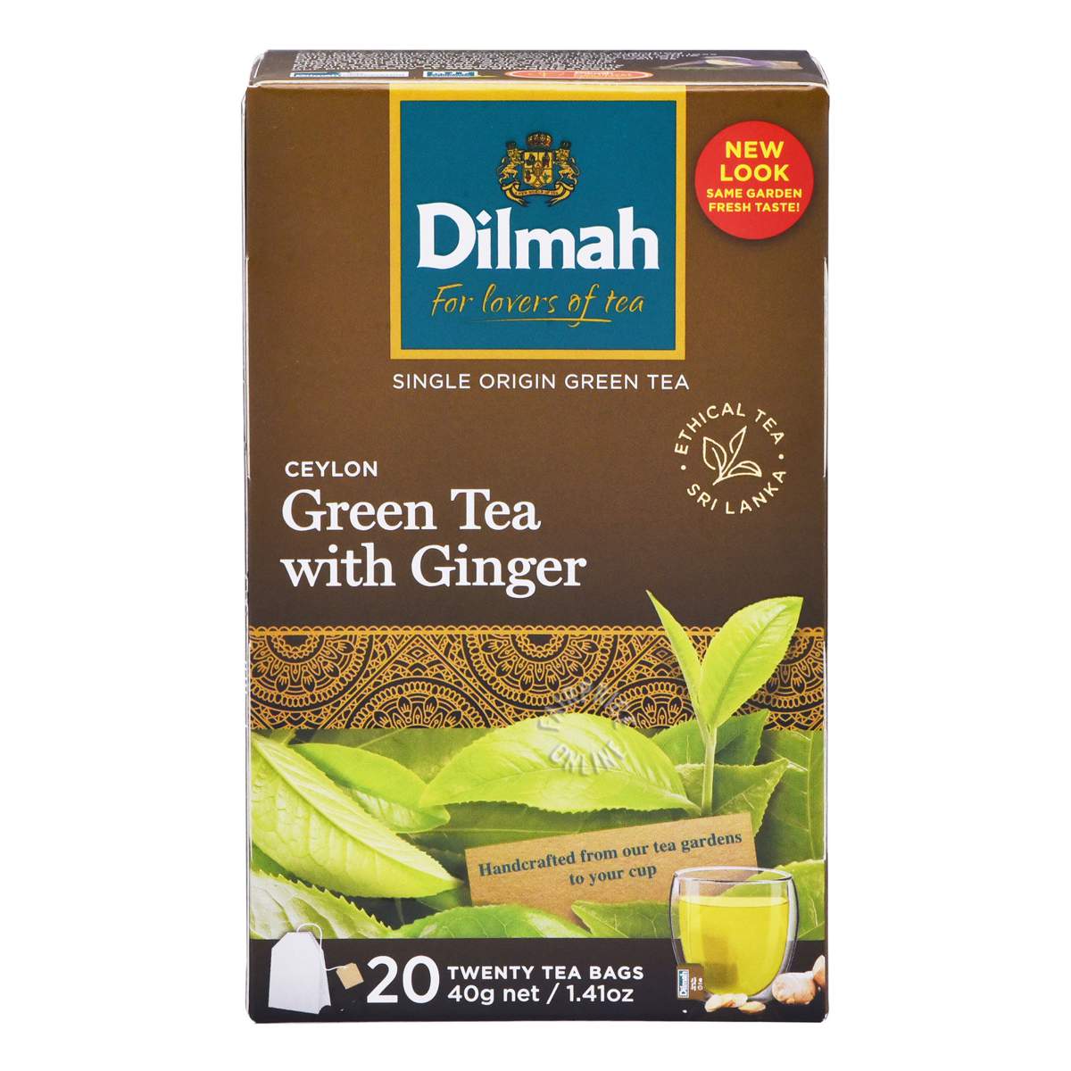 Dilmah Pure Ceylon Tea Bags - Green Tea with Ginger | NTUC FairPrice