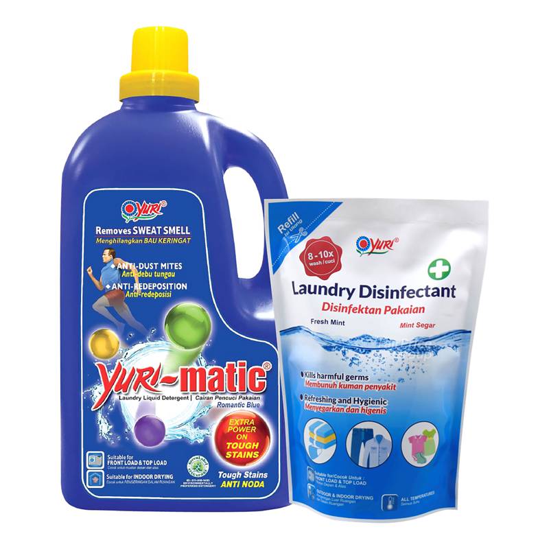 YuriMatic Laundry Liquid Detergent with Refill Romantic Blue NTUC