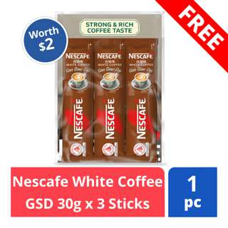 FREE Nescafe White Coffee GSD 30g x 3 Sticks (worth $2.00)