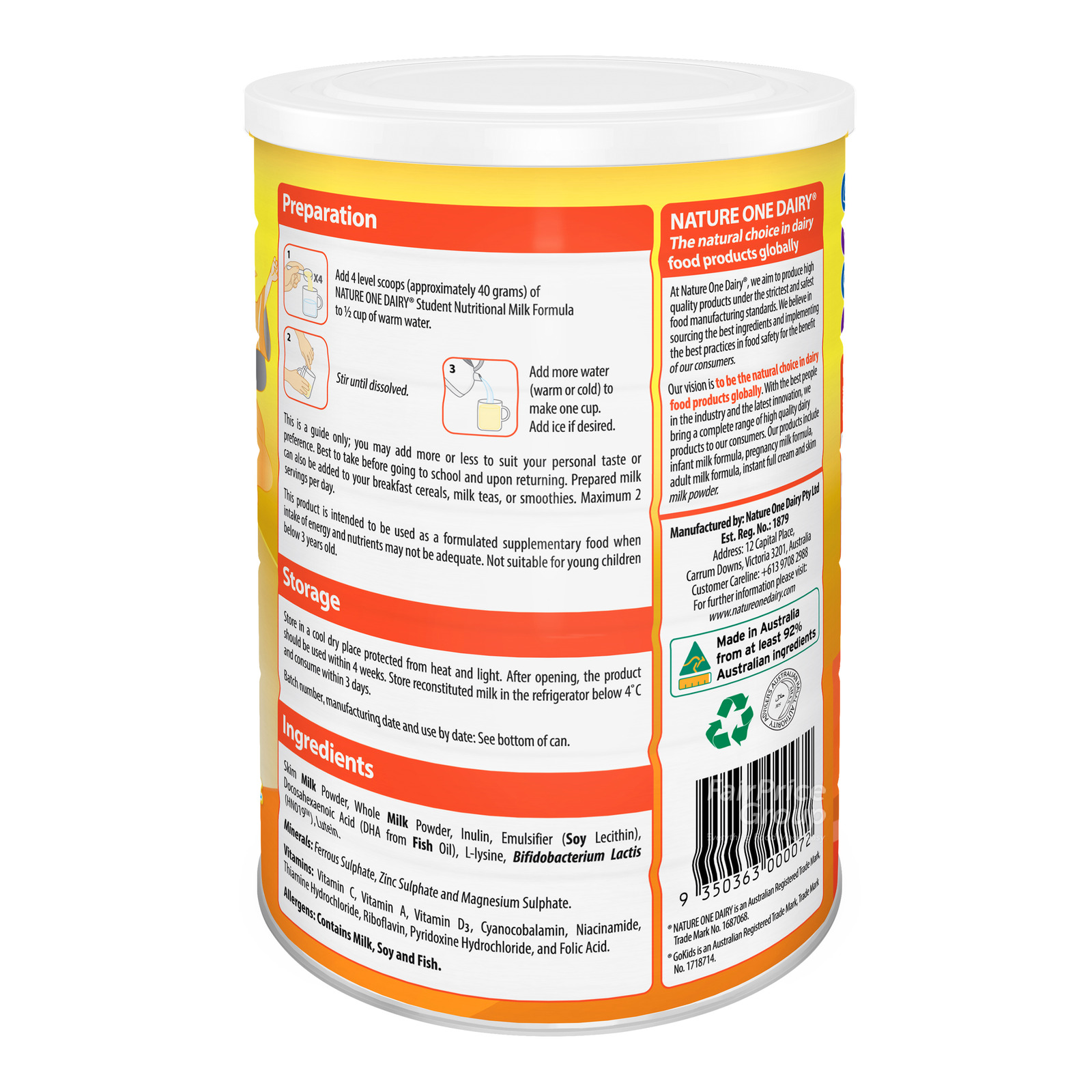 Fernleaf Full Cream Milk Powder Nutrition Facts / Nestle Professional ...