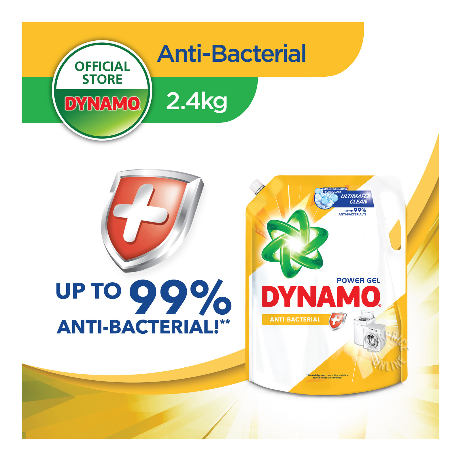 Dynamo Power Gel Laundry Detergent Refill - Anti-bacterial