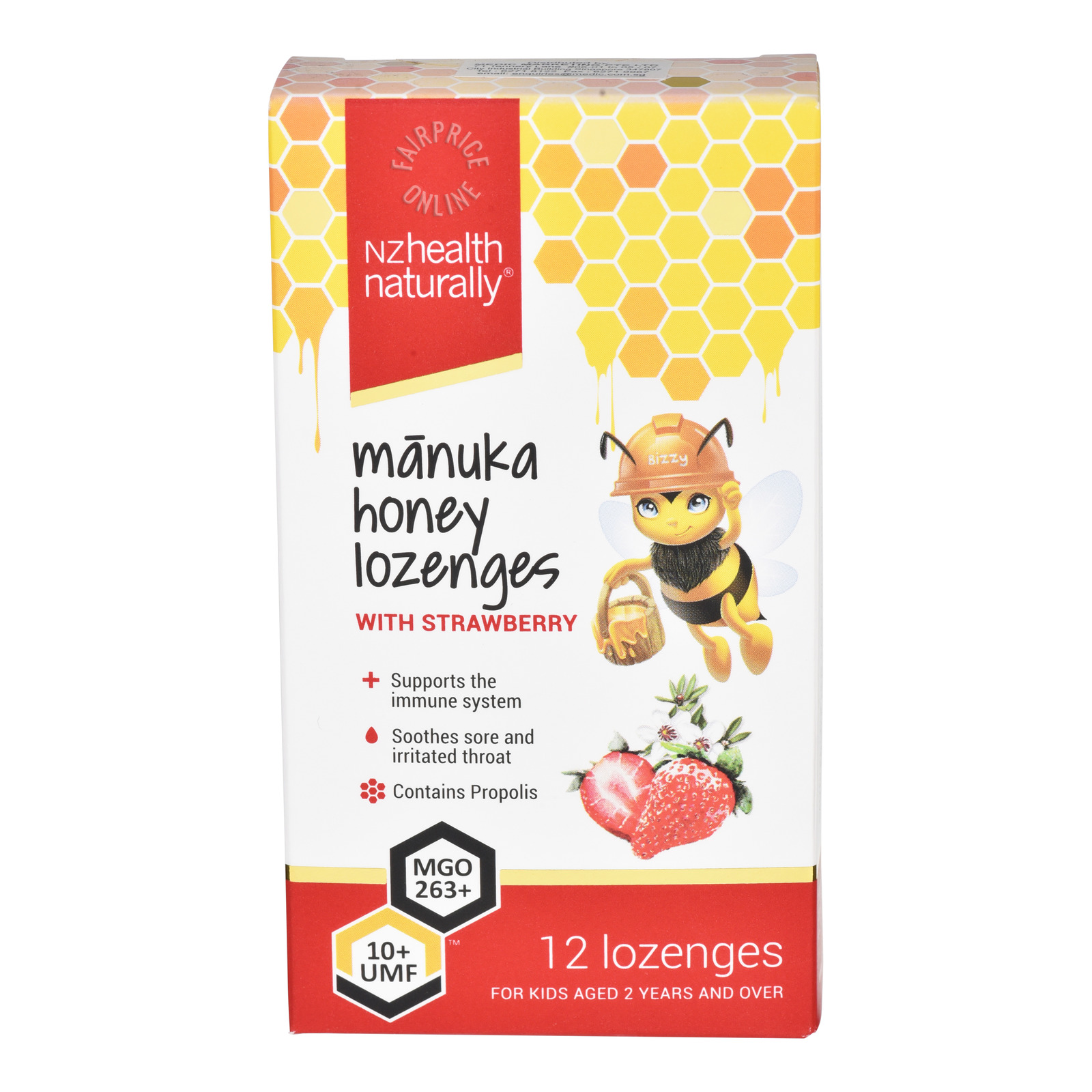 NZheal Naturally Manuka Honey Lozenges Strawberry NTUC FairPrice