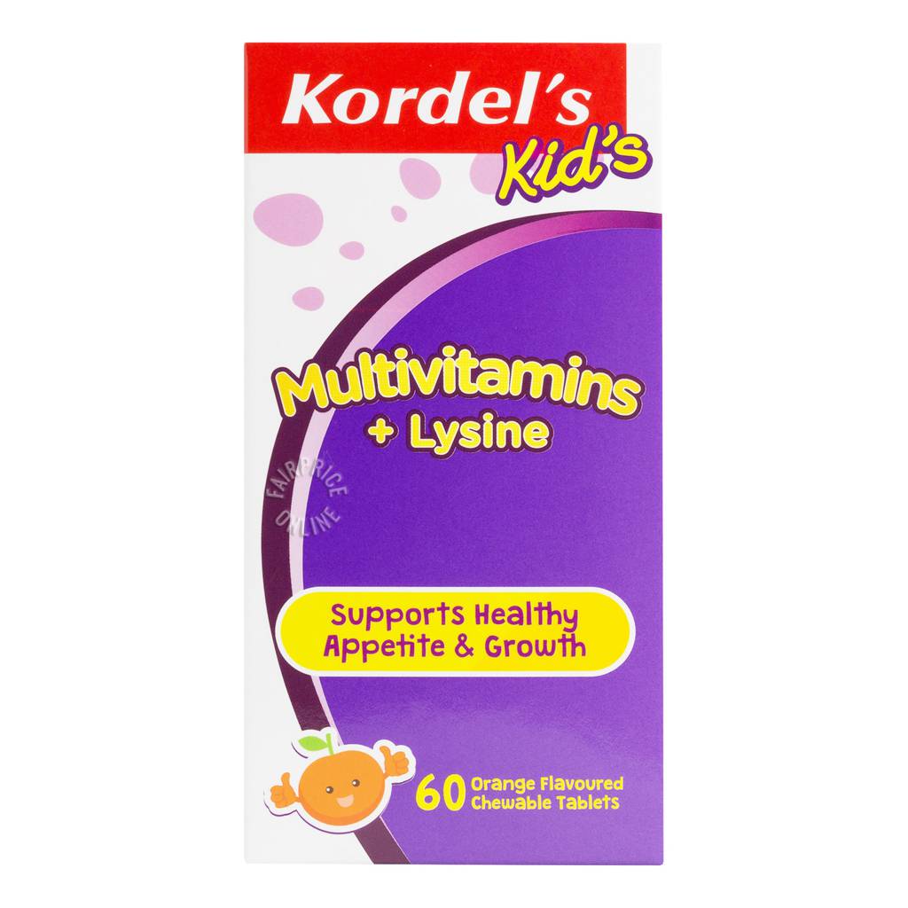 Kordel's Kid's Multivitamins + Lysine Chewable Tablets Orange NTUC