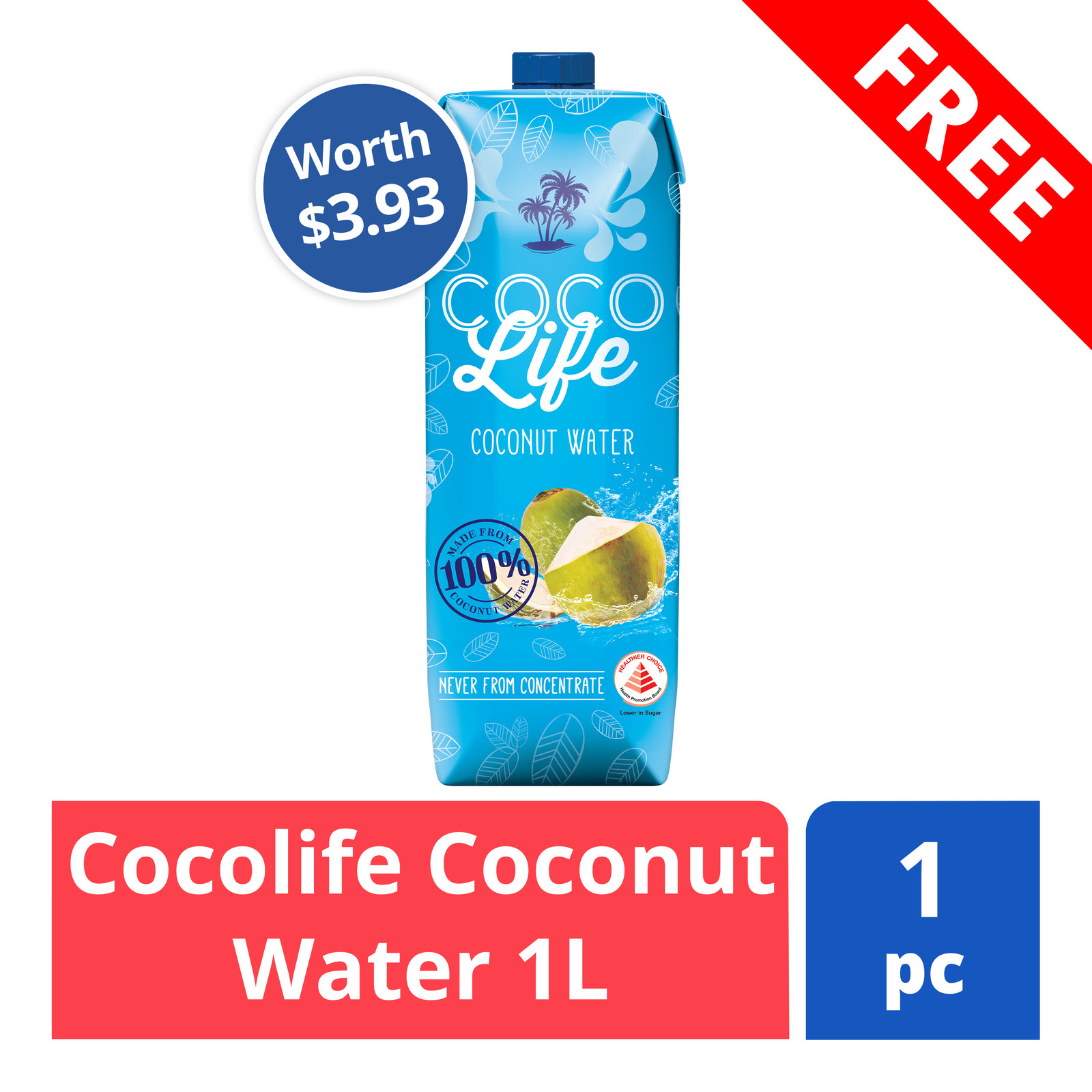 FREE Cocolife Coconut water NTUC FairPrice