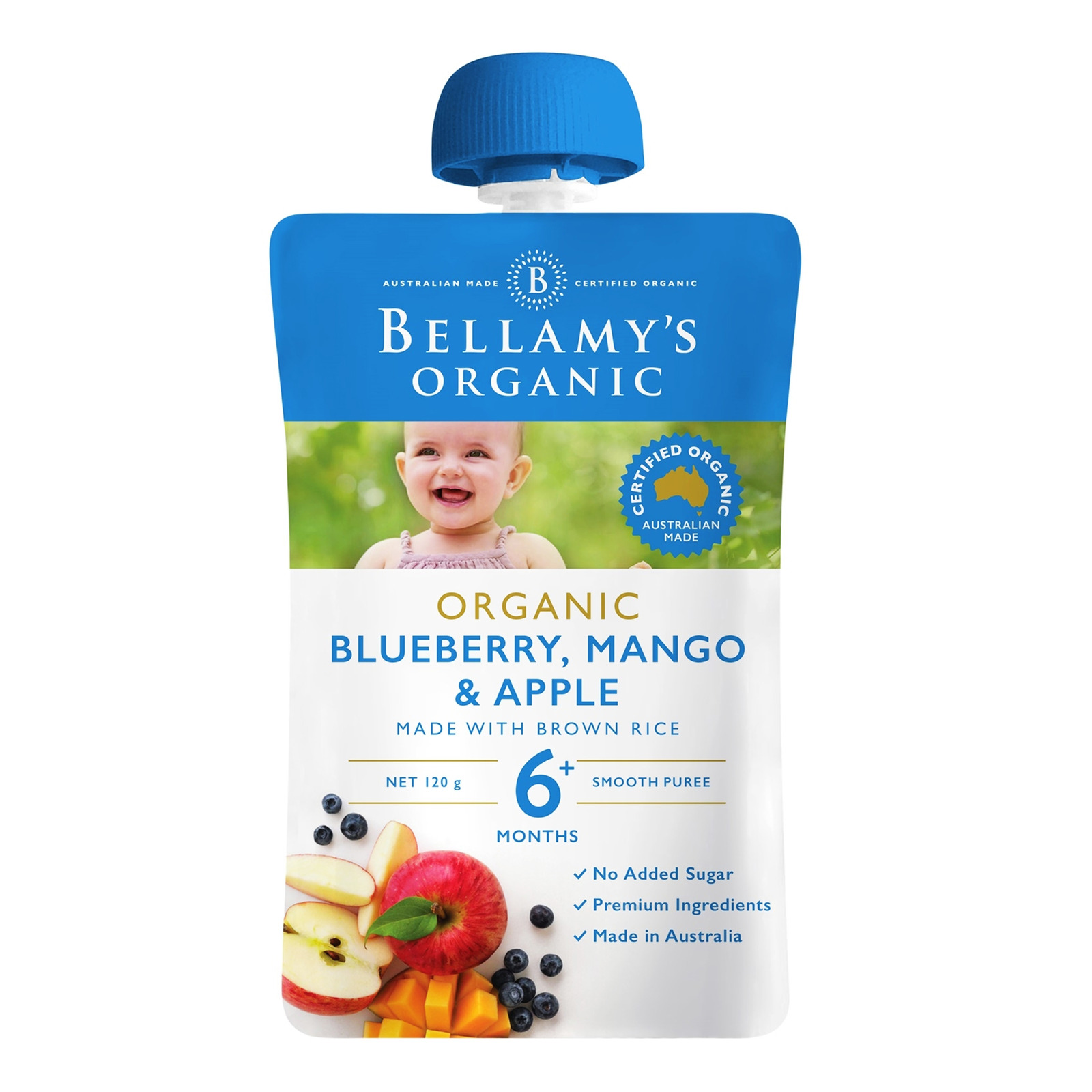 Bellamy's Organic Ready to Eat Baby Food - BlueberryMango&Apple
