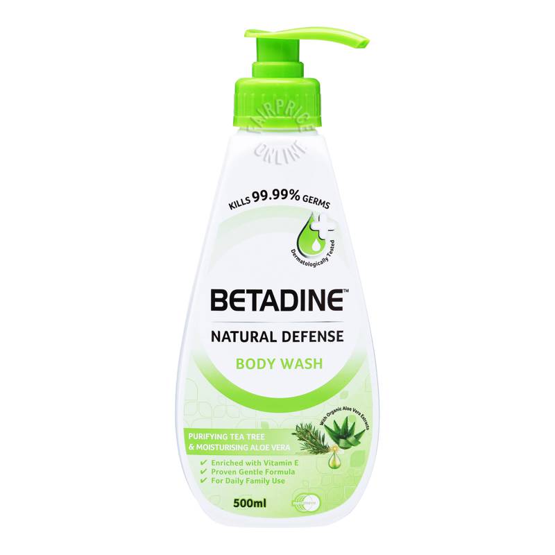 Betadine Natural Defense Body Wash Tea Tree & Aloe Vera NTUC FairPrice