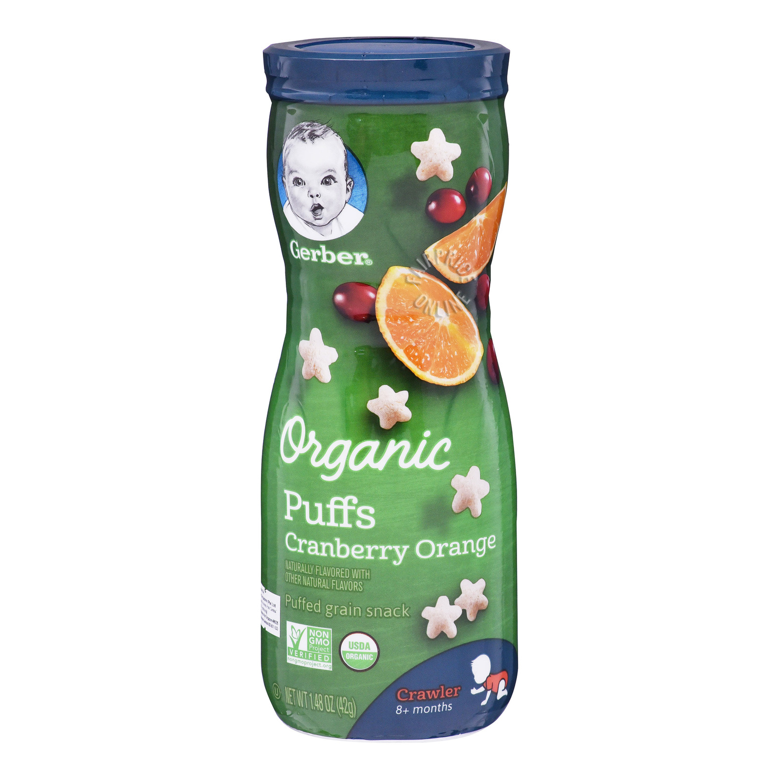 Gerber Organic Baby Puffs - Cranberry Orange