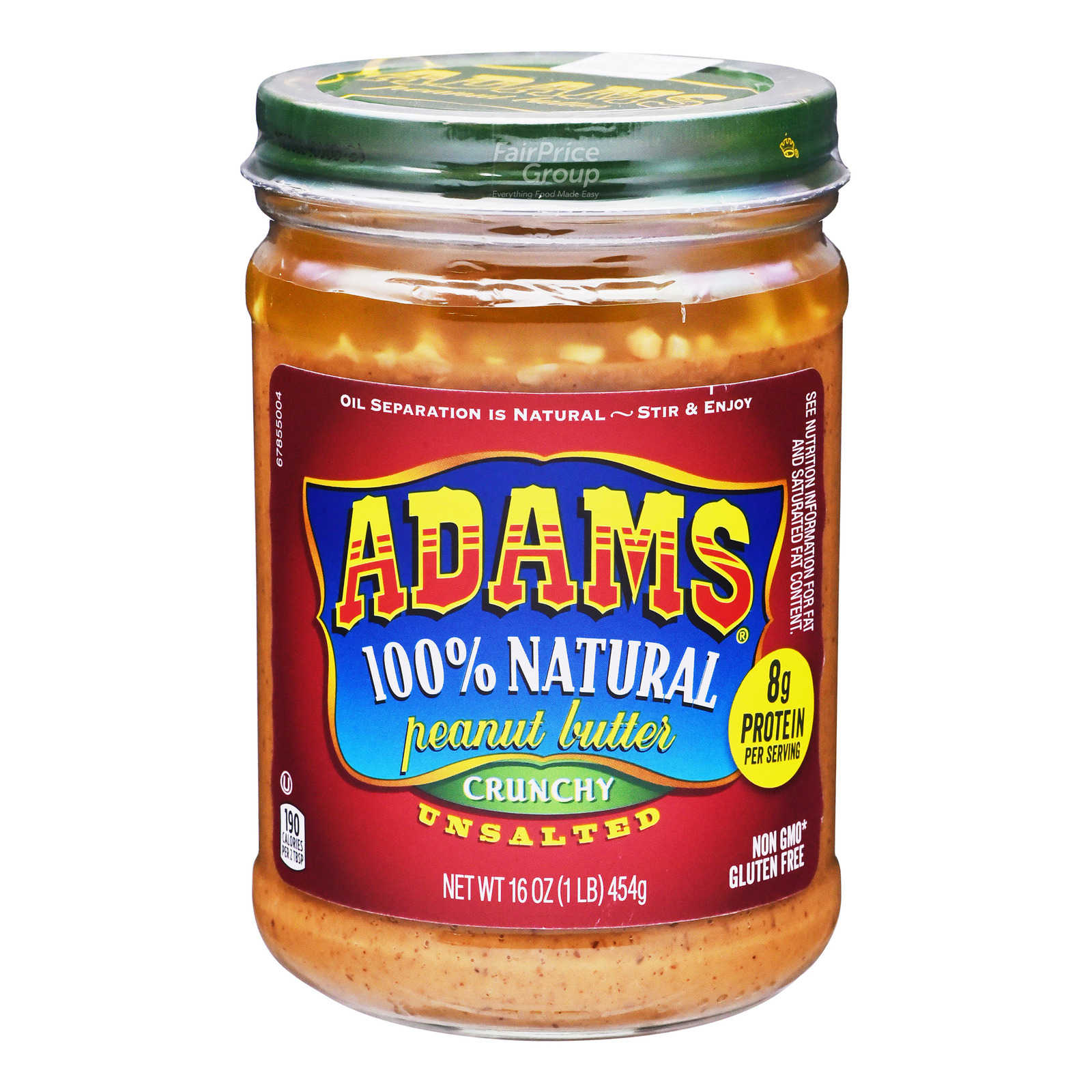 Adams 100 Natural Peanut Butter Crunchy (Unsalted) NTUC FairPrice