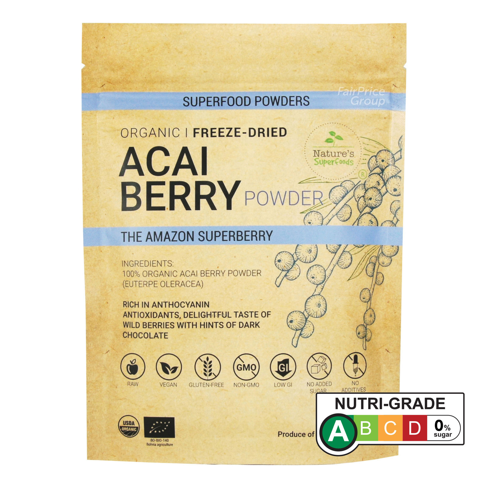 Nature's Superfoods Organic Freeze-Dried Powder - Acai Berry | NTUC ...