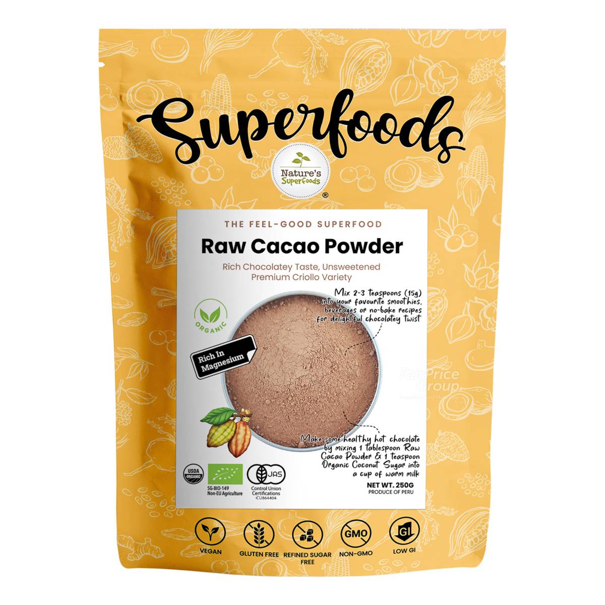 Nature's Superfoods Organic Raw Cacao Powder NTUC FairPrice