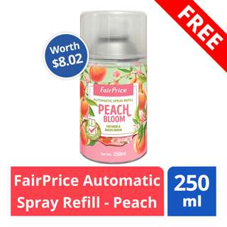 FREE FairPrice Automatic Spray Refill - Peach 250ml (worth $8.02)