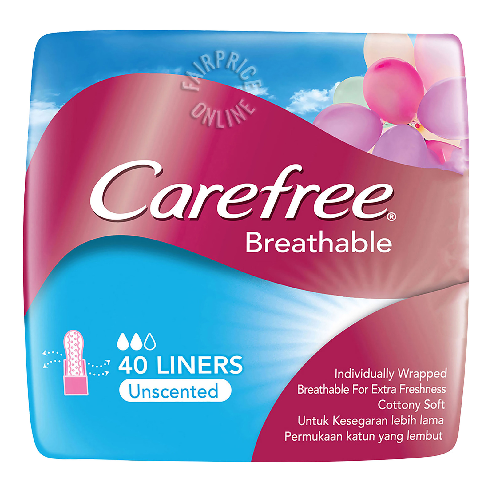 Carefree Breathable Panty Liners - Unscented
