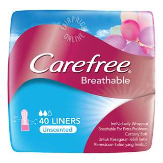 Carefree Breathable Pantiliners - Unscented Carefree Breathable Pantiliners - Unscented