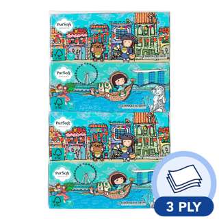 PurSoft Facial Tissue Box - SG Theme (3 ply)