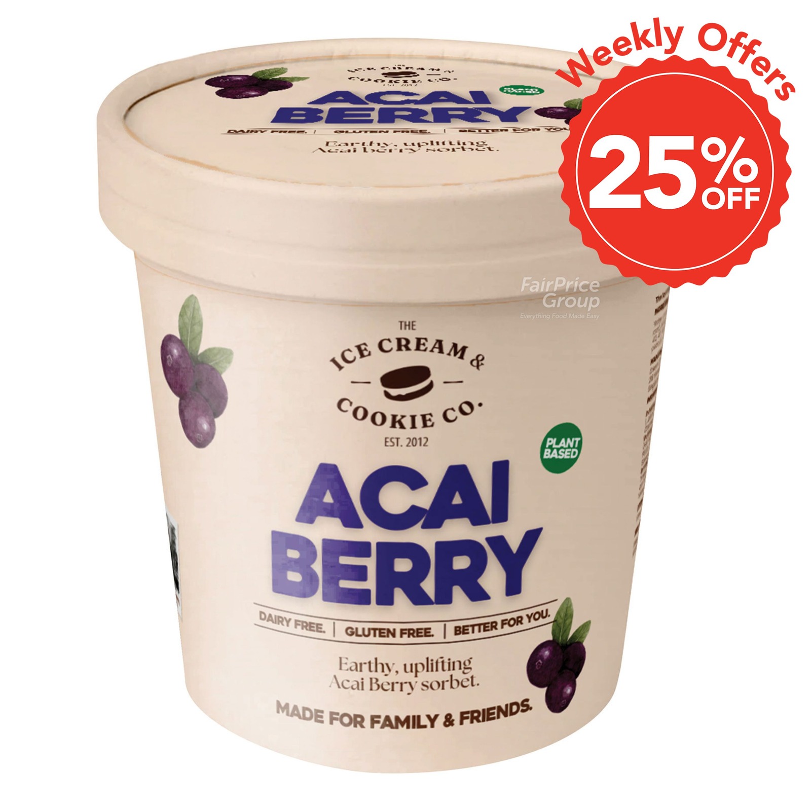 The Ice Cream & Cookie Co. Sorbet - Acai Berry | NTUC FairPrice