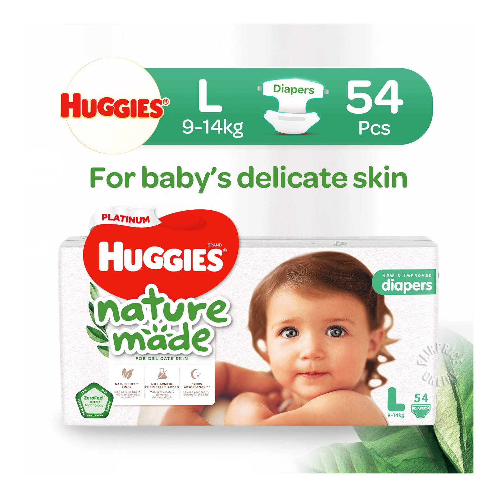 Huggies Platinum Diapers - L (9 - 14kg)
