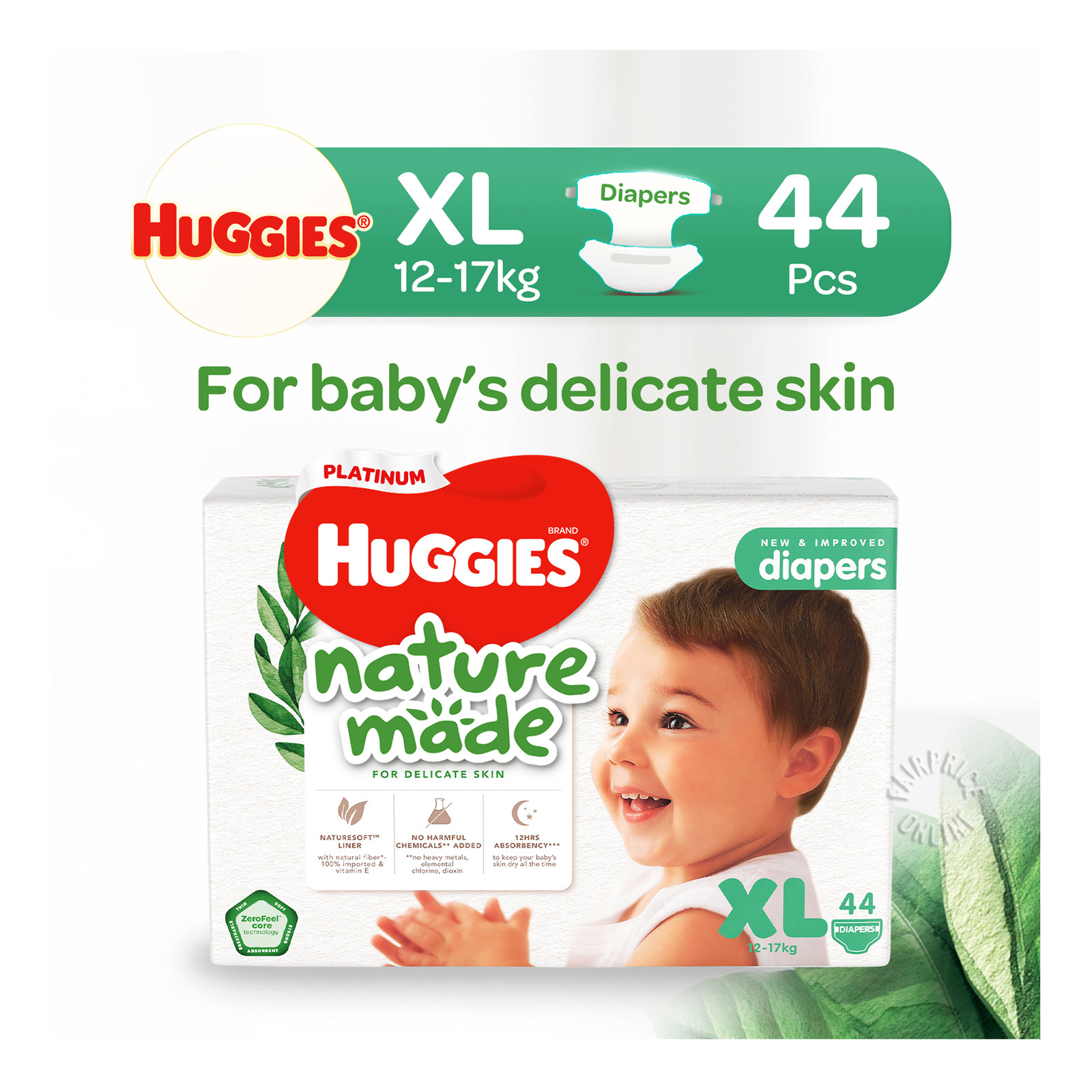 Huggies Platinum Diapers - XL (12 - 17kg)