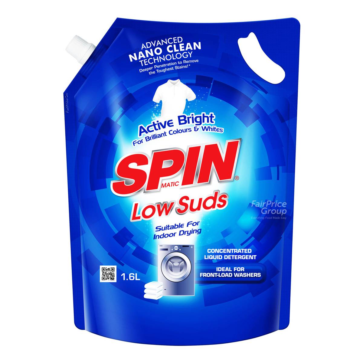 SPINmatic Low Suds Liquid Detergent Refill Active Bright NTUC FairPrice