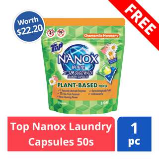 FREE Top Nanox Laundry Capsules 50s (worth $22.20)