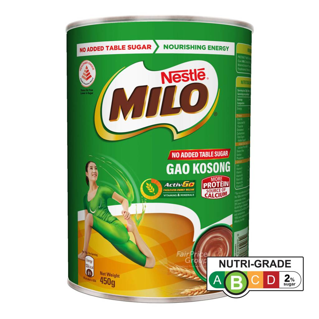 Milo Instant Chocolate Malt Drink Powder with Milk Gao Kosong NTUC FairPrice