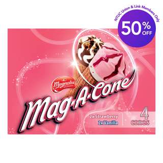 F & N Magnolia Mag-A-Cone Ice Cream - Strawberry & Vanilla