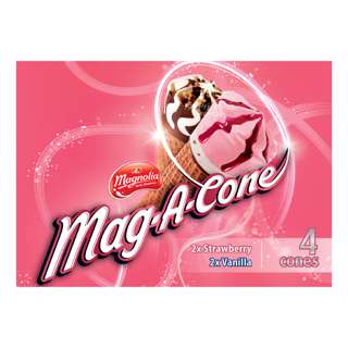 F & N Magnolia Mag-A-Cone Ice Cream - Strawberry & Vanilla