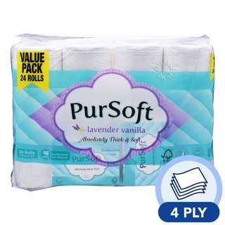 PurSoft Bathroom Tissue - Lavender Vanilla (4 ply)