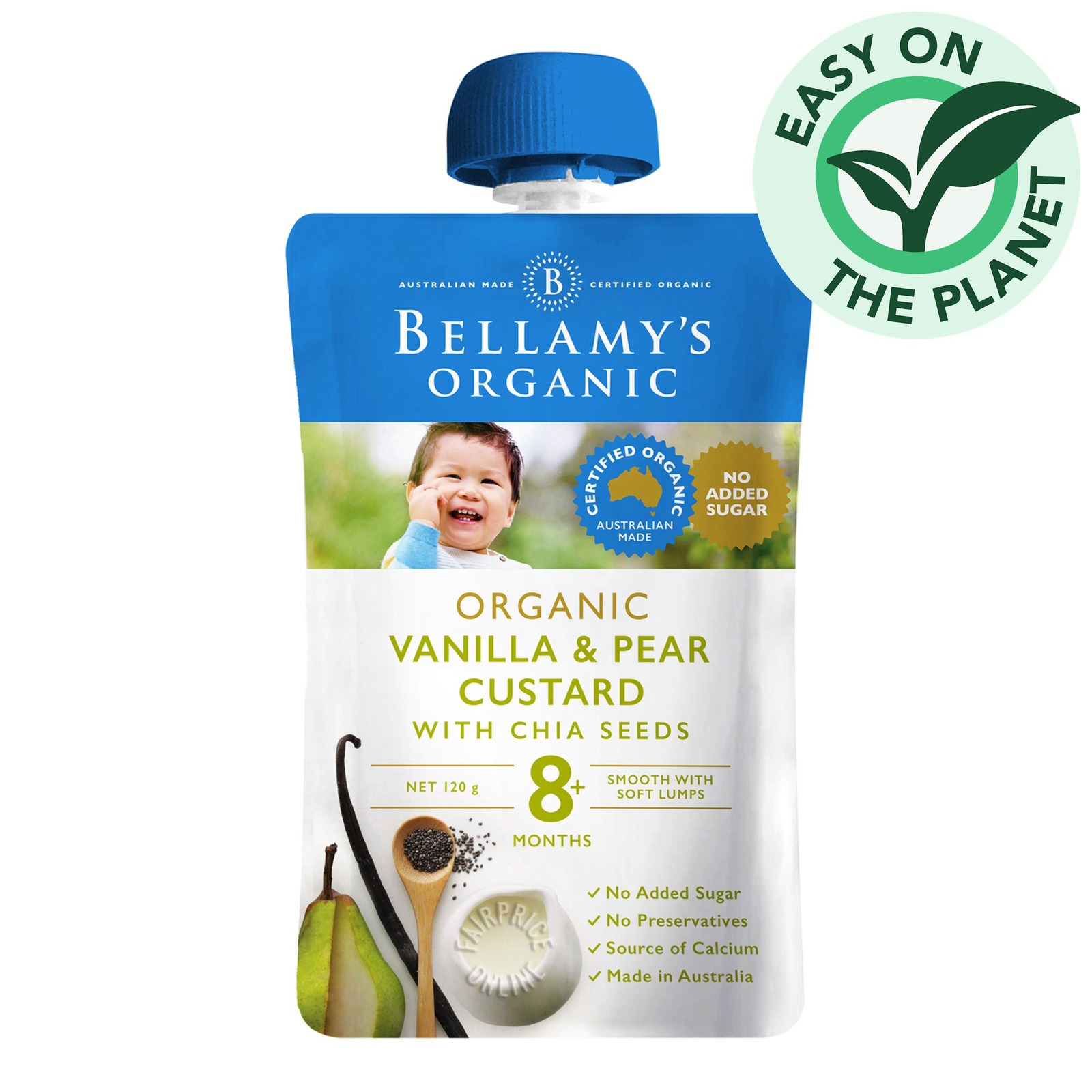 Bellamy's Organic Baby Food - Vanilla & PearCustardwithChiaSeeds