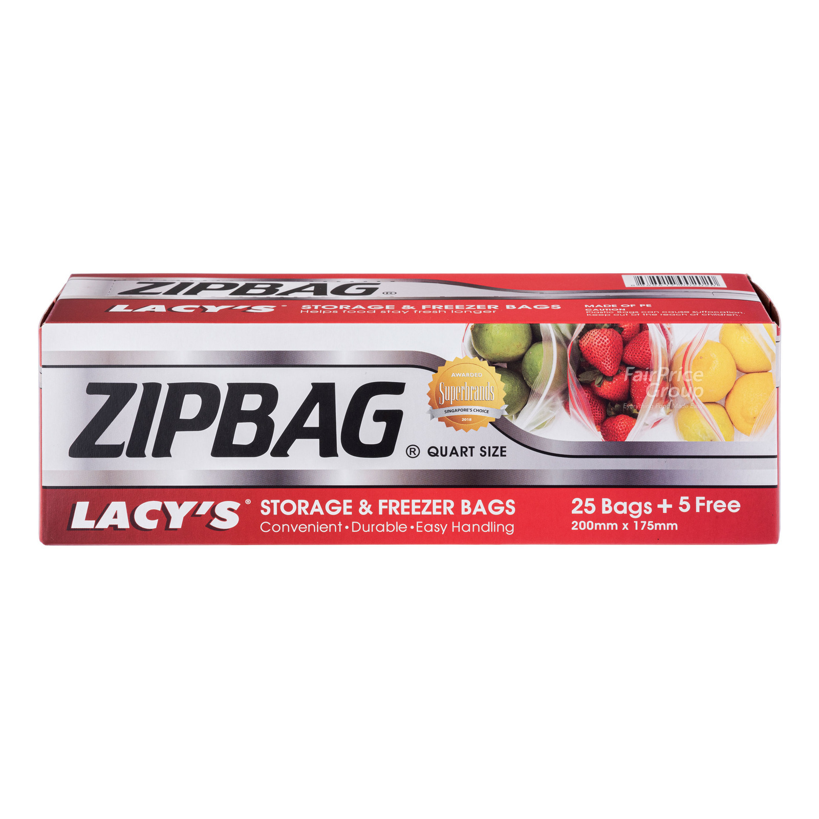 Lacy's Zipbag Storage & Freezer Bags - Quart | NTUC FairPrice