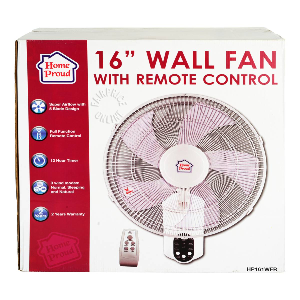 HomeProud Wall Fan with Remote Cooler HP161WFR NTUC FairPrice